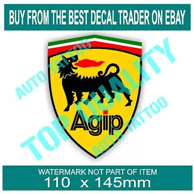 AGIP MOTOR OIL Decal Sticker Vintage Petroliana Hot Rod Rat Rod Decals Stickers • $5.50