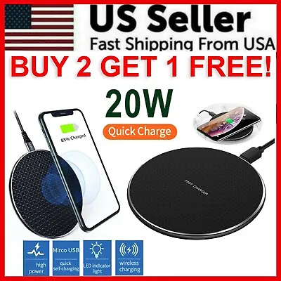 20W Wireless Charger Fast Charge Pad For Samsung IPhone XS Max X XR 12 13 Pro • $7.99