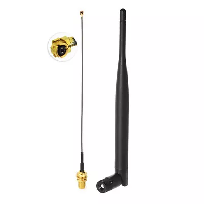 Dual Band WiFi 2.4GHz 5GHz 6dBi RP-SMA Antenna15cm IPX IPEX U.FL Cable • $3.99