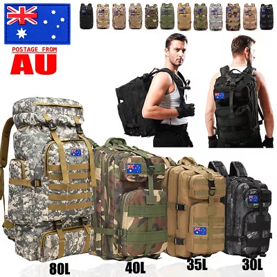 30/40L/80L Military Tactical Backpack Rucksack Hiking Camping Bag Outdoor Sports • $37.99