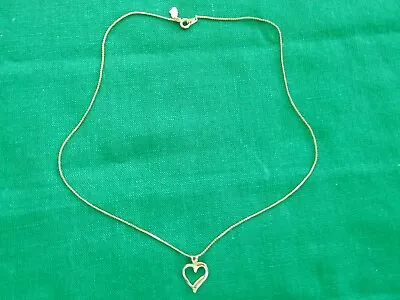 Beautiful 18 In Goldtone Necklace By Govanni With 10K Gold Heart Pendent • $23