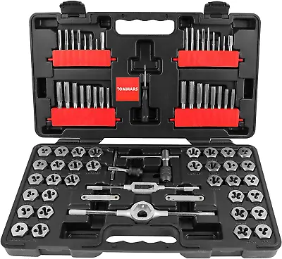 75-Pc SAE & Metric Tap And Die Set Hex Threading Dies For Threading Rethreading • $93.85