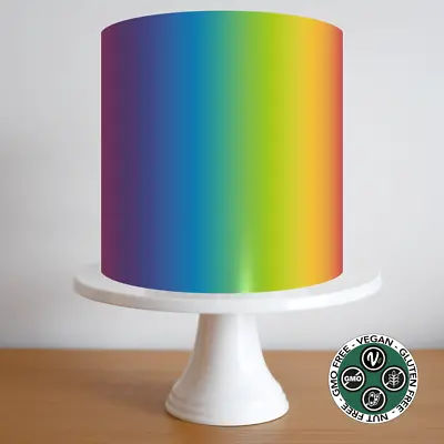 Rainbow LGBTQ Pride Cake Topper Border Strip Pattern Wrap Birthday Party Edible • £6.49