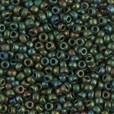 Miyuki Seed Beads 8/0 - Matte Metallic Dark Green Iris • $4.50