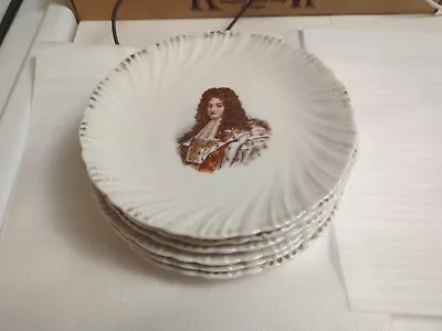 6 Louis XIV 1890'S Victoria Carlsbad Austria Porcelain Gilt Hand-Painted Plate • $29.99