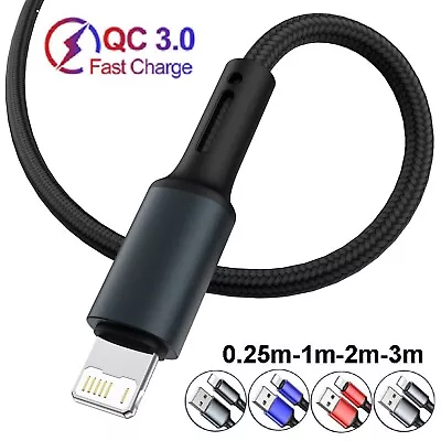 Fast Charger Charging Cable USB Data Cord For IPhone 14 13 12 11 Pro Max XS 8 7 • $5.88