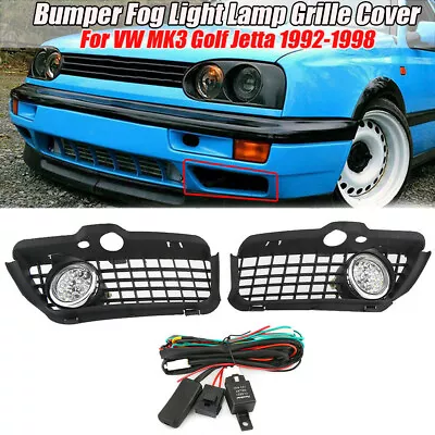 Pair Front Fog Light Lamp Grille Cover Protect For VW MK3 Golf Jetta 1992-1998 • $41.99