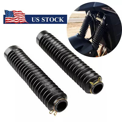 2x Rubber Motorcycle Front Fork Gaiters Boot Protector Cover Seal Black US Stock • $15.29