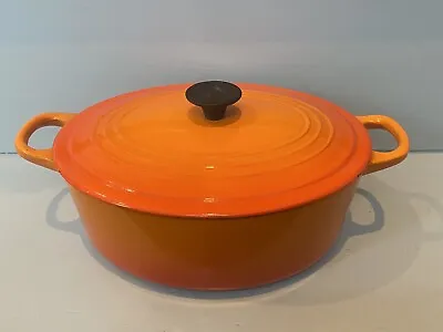 Le Creuset Size 26cm Orange BC Casserole Dish Pot With Lid Enameled Cast Iron • £18