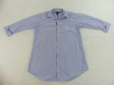 Lauren Ralph Lauren Shirt Mens Medium White Blue Striped Tunic Button Up LRL • $16.99