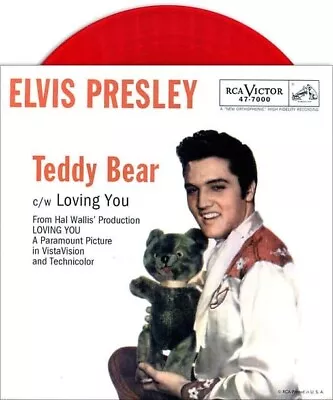 Elvis 45 Loving You / Teddy Bear NEW Reissue Unplayed Red Vinyl Picture Sleeve • $24.99