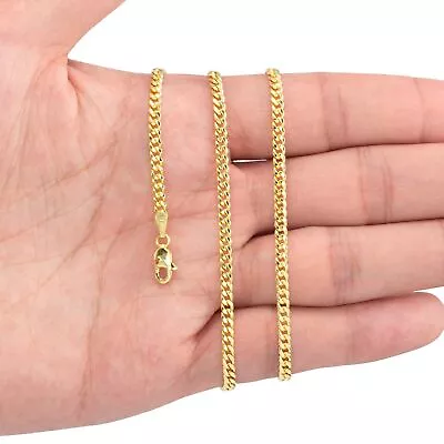 14K Yellow Gold 3mm-12.5mm Miami Cuban Link Necklace Chain Or Bracelet 7 - 30  • $365