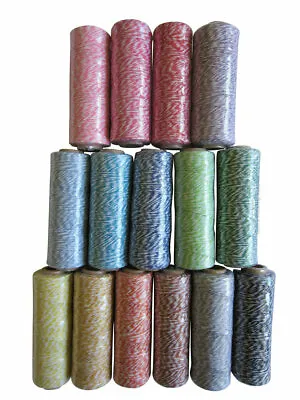 Bakers Twine Cotton String For Crafts 4 Ply Coloured Striped Gift Wrapping • £7.44