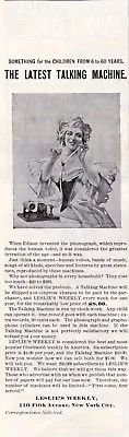 Amets Echophone Print Ad Early Cylinder Phonograph Home Entertainment 1897 Judge • $68