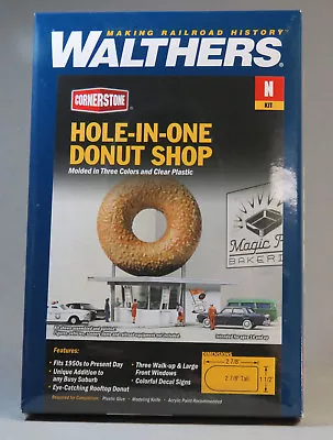 WALTHERS CORNERSTONE N SCALE HOLE IN ONE DONUT SHOP KIT Train Diner 933-3835 NEW • $22.84