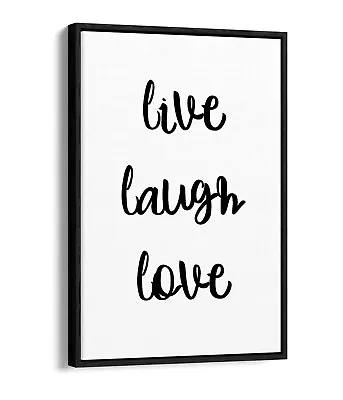 £24.99 • Buy  Live Laugh Love  Happy Inspirational Quote Home -float Effect Canvas Art Print