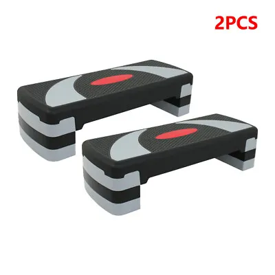 2 Pack Fitness Aerobic Step 30'' Club Adjust Exercise Stepper W/Risers 4 -6 -8  • $56.58