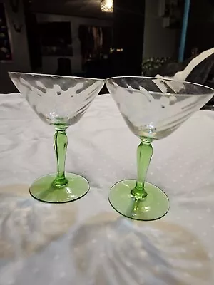 Vintage Fosteria Uranium Martini Glasses • $18