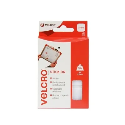 VELCRO® Brand Tape White Stick On Heavy Duty Square Pads • £4.89