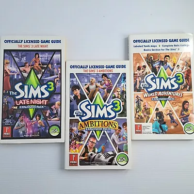 The Sims 3 Expansion Game Guide Booklets X 3. Ambitions Late Night World Adv. • $14.95