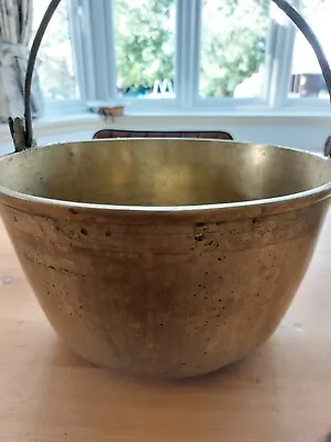 ANTIQUE VINTAGE SOLID BRASS  Preserve/saucepan Jam Pan. 27cm Diameter  • £50