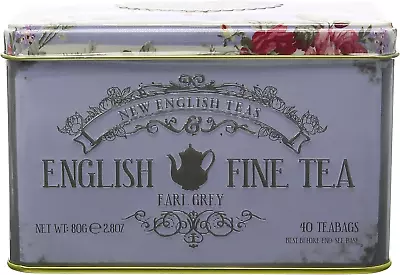 Premium Vintage Floral Tea Tin With 40 Earl Grey Teabags This Pret Fast Shippin • £8.86