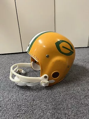 MacGregor E60G Youth Suspension Football Helmet Green Bay Packers Vintage M • $14
