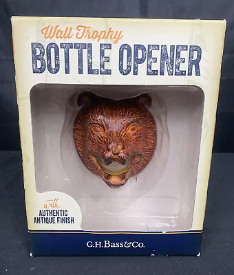 ✨G.H. Bass & Co. Mounted Wall Trophy Bear Head Cast Iron Bottle Opener✨ • $14.99