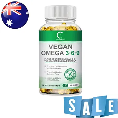 Vegan Omega 3-6-9 Capsules 1360mg Support Brain & Skin Health Supplement 120pcs • $20.53