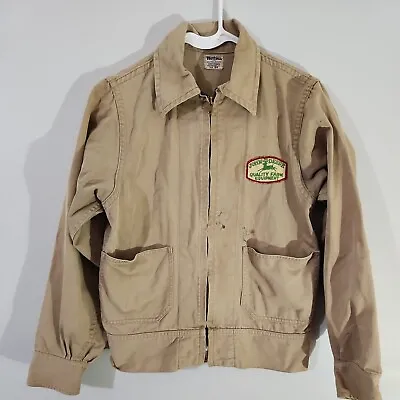 Vintage Protexall John Deere Service Uniform 34 XS Khaki Jacket Logo Patch Zip • $596.19