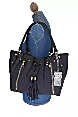 £10 • Buy River Island Black Soft  Tassle Shoulder Satchel Shopper Overnight Tote Bag