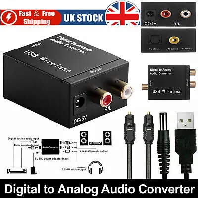 £5.79 • Buy Digital Optical Coaxial Toslink To Analog RCA L/R Audio Adapter Converter USB UK