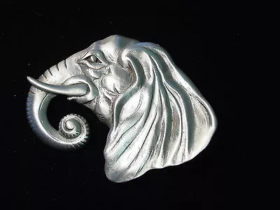  JJ  Jonette Jewelry Silver Pewter 'Woolly MAMMOTH' Pin ~ Great Detail • $13.99