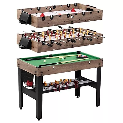 MD Sports 48 Inch 3-In-1 Combo Game Table Air Powered Hockey Foosball Billiards • $189.99