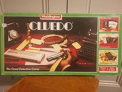 Cluedo Board Game Vintage 1983 Waddington The Great Detective Game Complete • £10.99