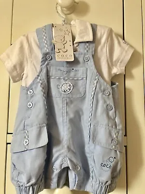 BNWT Beautiful Baby Boys Pale Blue Coco Collection Outfit Age 3 Months • £34.99