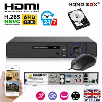 CCTV DVR Recorder 4/8/16 Channel 1080N/1080P HDMI AHD Home Secutiy System Kit UK • £49.99