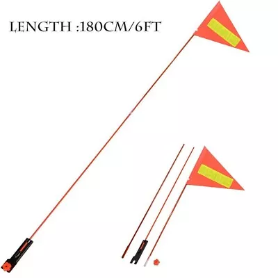 Bicycle Safety Flag Orange 72  Long Pole 3-parts Tricycle Bicycle Trailer Bike • $15.68