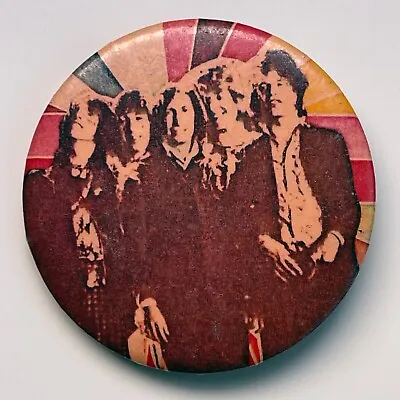Vintage 1970s ROLLING STONES Button 2.25  Pin Badge Mick Jagger Keith Richard • $17.95