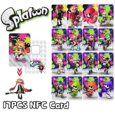 $14.99 • Buy 17 Pcs/set PVC NFC Tag Game Mini Cards Splatoon 1 2 And 3 Octoling Octopus