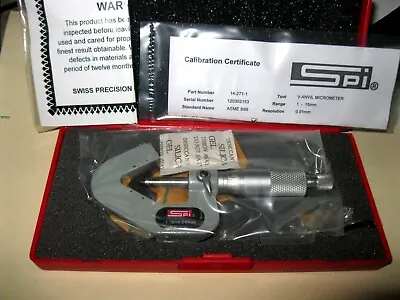 $119.95 • Buy 14-271-1 SPI Mechanical V-Anvil Micrometer: 1-15mm Resolution: 0.01mm NEW