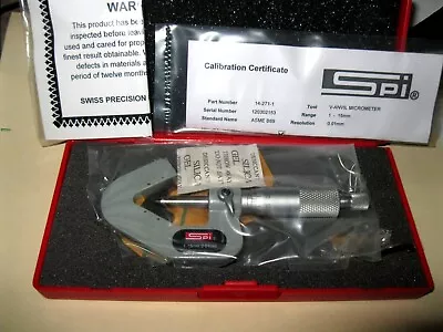 14-271-1 SPI Mechanical V-Anvil Micrometer: 1-15mm Resolution: 0.01mm NEW • $119.95