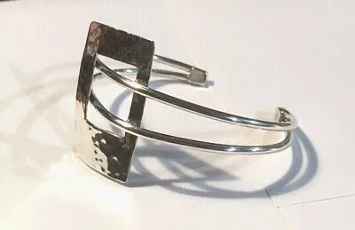 Tianguis Jackson Sterling Silver Hammered Cuff Bangle Hallmarked • £35