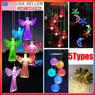 Solar Powered LED Wind Chime Lights Color-Changing Yard Garden Decor Xmas Gift • $12.27
