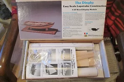 Vintage All Wood Model Kit  The Dinghy Boat Model Midwest Produts HobartInd 10  • $45