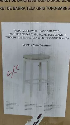 Linon Allure Taupe Fabric White Base Bar Stool 19.25  W X 13.25  D X 32.5  H • $74.99