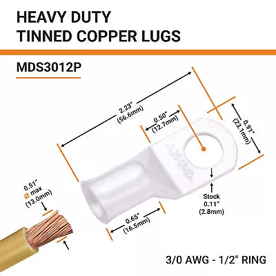 $42.11 • Buy Selterm Tinned Copper Lugs Ring Terminal Marine Grade Battery Wire Welding Cable