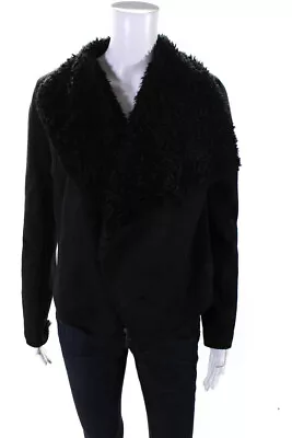 Piko 1988 Womens Faux Curly Lamb Fur Jacket Black Size Medium • $34.01