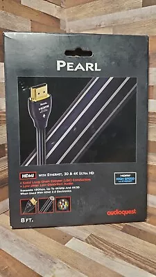 $10 • Buy Pearl HDMI Fiber Optic Cable Black Audioquest 8 FT., 3D & 4K Ultra HD HDMIPEA8