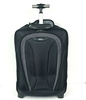 Targus Slim Vertical Roller Laptop Case Black Pockets Retractable Handle Bag • $69.97